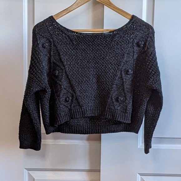 Pins & Needles Sweaters - Urban Outfitters Pins & Needles Crop Knit Grey Sweater size Small